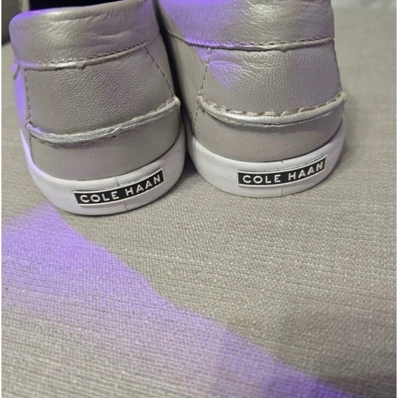 Cole Haan Women Metallic Silver Loafers Slip On Flats Shoes Size 8.5 - Picture 4 of 6